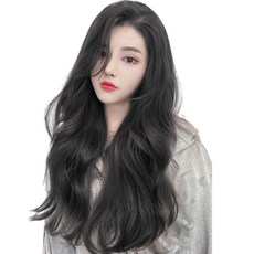 單色波浪接髮 60cm 195g, 深黑色, 1個