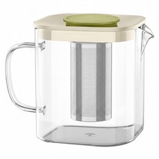 耐熱玻璃泡茶壺, 透明色, 1L, 1個