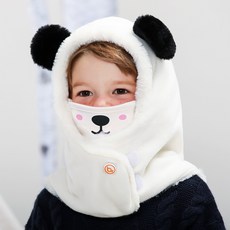 bay-b 兒童動物保暖連帽圍脖 熊貓