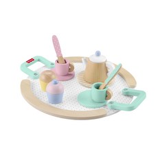 fisher-price 費雪 原木玩具 HXT82 茶具組, 1套, 混合顏色