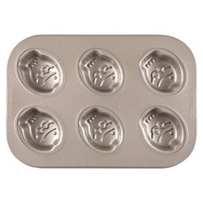 Hanomad 鯛魚燒造型瑪德蓮烤盤 6格 金色, 1個