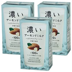 TSUKUBA 筑波乳業 杏仁飲 香醇原味 無糖, 3個, 1L