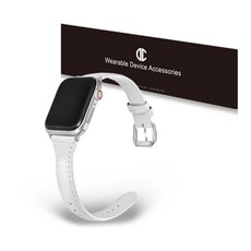 DC NET WORK 女性用Apple Watch皮革錶帶 相容款, 白色