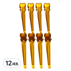 철미용 핀 소 4p, 노랑, 12세트
