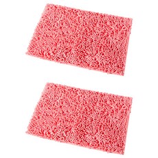 포레스트홈앤데코 욕실 주방용 셔닐 발매트 2개입, 핑크