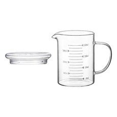 卡特屋 玻璃刻度量杯 附玻璃蓋, 350ml, 1個