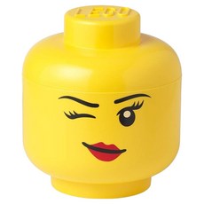 Room Copenhagen 丹麥LEGO 放大版樂高人頭收納盒 小, 眨眼女孩, 1個