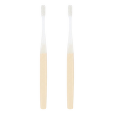 MUJI 無印良品 可替換刷頭的牙刷 一般刷頭 柔軟刷毛 黃色, 2支, 1入