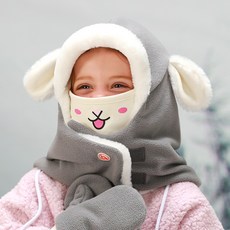 bay-b 兒童款動物保暖連帽圍脖 羊