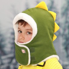 bay b 孩童恐龍造型絨毛護頸兜帽