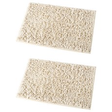 포레스트홈앤데코 욕실 주방용 셔닐 발매트 2개입, 화이트