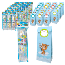 Pororo 淘氣小企鵝 牙刷牙膏組4p+禮品包裝包4p, 6組