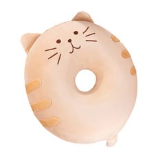 Moapick 貓咪甜甜圈坐墊, 米色