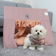 REDPUPPY Launch Rain 寵物屋, 條紋酒紅色, 1個