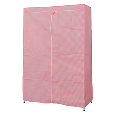 dayneeds 日需百備 輕型 三層單桿衣櫥 含防塵布套, 電鍍 + 粉紅點點