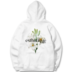 Granfinny 高級微寬鬆版型藝術感花卉圓領連帽T恤 GFHT018