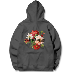 Granfinny 高級微寬鬆版型藝術感花卉圓領連帽T恤 GFHT018