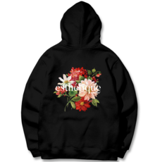 Granfinny 高級微寬鬆版型藝術感花卉圓領連帽T恤 GFHT018