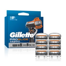Gillette 吉列 正品 ProGlide 無感手動刮鬍刀片, 8入, 1個
