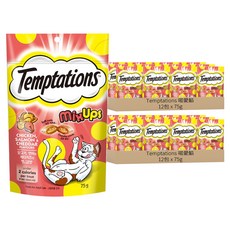 Temptations 喵愛餡 貓點心 三重奏, 雞肉 + 鮭魚 + 起司, 75g, 24包