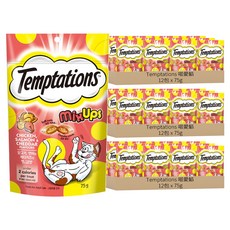 Temptations 喵愛餡 貓點心 三重奏, 雞肉 + 鮭魚 + 起司, 75g, 36包