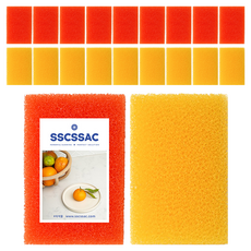SSCSSAC 聚氨酯過濾菜瓜布 黃色 + 橘色, 2套, 10個