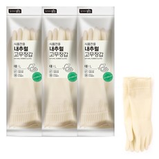 명진 식품용 내추럴 고무장갑, 아이보리, 대(L), 3세트