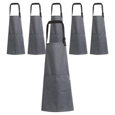씨오브비 주방 작업 카페용 길이조절 생활방수 앞치마, 블랙, 6개