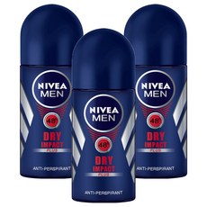 니베아 맨 드라이 임팩트 롤온 데오드란트, 50ml, 3개