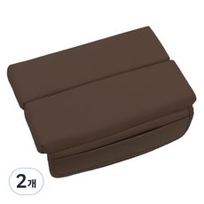 M-NOBLE 車用雙開式扶手箱墊, 2個, 深棕色