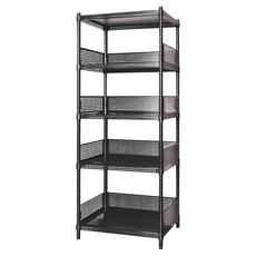 dayneeds 日需百備 極致美學 烤漆五層架 含圍籬四組, 5層, 黑色
