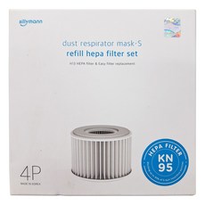 sillymann 防霧霾兒童口罩HEPA濾芯替換裝套組，4片裝, 41.5 x 30cm, WSB2281, 1盒