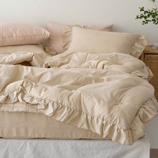 簡約風荷葉邊寢具組