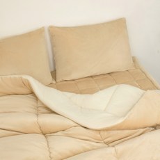 자시스 포근에어 플란넬 극세사 고정밴드 미끄럼방지 침대 패드, 베이지