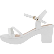 dangolunni 女款比基尼斜帶厚底涼鞋, 250, 白色