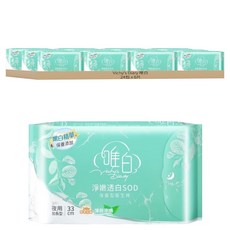 Vichy's Diary 唯白 淨嫩透白SOD草本抑菌衛生棉 夜用加長型, 33cm, 24包, 6片