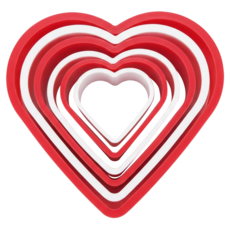 d-5725 愛心造型壓模(6入), 1入, 紅色