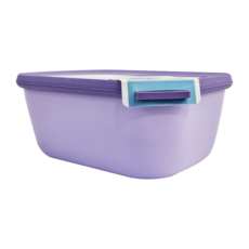 MEPAL 方形密封保鮮盒 100%防漏設計 透明上蓋 可冷藏冷凍微波 可用洗碗機, 21.2 x 16.2 x 8.9cm 薰衣草紫 270g 1.5L, 1個
