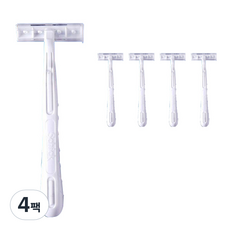 Blue Market 2 刀片白色一次性剃須刀, 5入, 4包