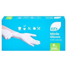 EasyN 丁腈手套 3.5g 200入, 白色, M, 1個