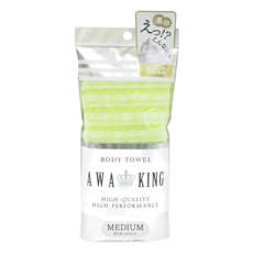 YOKOZUNA CREATiON 超濃密起泡 擦澡巾 AWA KING - 高品質高功能 約28x100cm 日本製造, 綠色, 1入, 1條