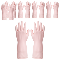 SINCERELY Frog 橡膠手套 廚房清潔必備, 嫩粉色, 中(M), 6雙