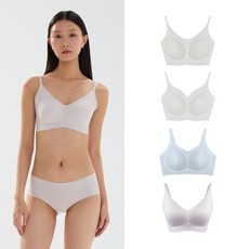 24hrs. 無感失憶內衣4件組 夏日白色款