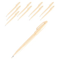 Pentel 飛龍文具 柔繪筆 SES15C-F3, 10個, 淡橘色