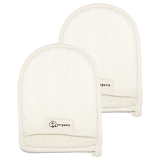 Oceantowel 溫和棉混紡美容潔膚手套, 單色, 2個, 1入