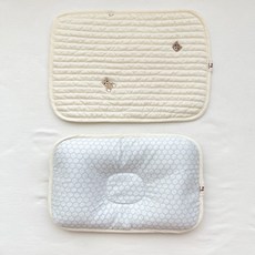 BebeHoa 新生兒 嬰兒 頭型 涼感枕, 1個, 小熊刺繡