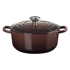 LE CREUSET 典藏圓鐵鍋 鋼頭 2.4L 20cm, 1個, 巧克力棕