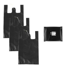 手提塑膠袋 黑色 100入, 6L, 3個