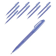 Pentel 飛龍文具 毛筆簽字筆 SES15C-V2, 藍紫色, 10個