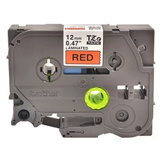 brother 兄弟牌 護貝標籤帶 紅底黑字, 12mm, 1包